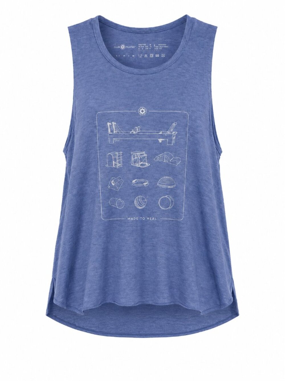 Club Pilates Made to Heal Blue Graphic Movement Tank Women’s XS